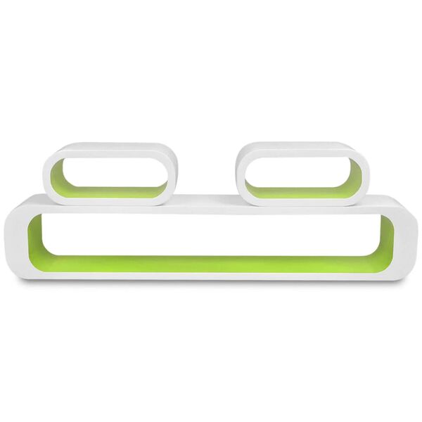 vidaXL P&oacute;łki ścienne kostki, 6 szt., zielono-białe