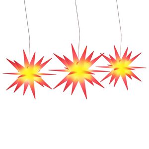 vidaXL Ozdoby świetlne z LED, 3 szt., składane, czerwone