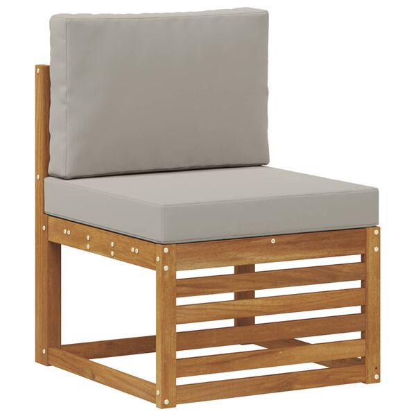 vidaXL Zestaw sof na zewnątrz z poduszką 5 pcs Naturalny i Jasny Szary