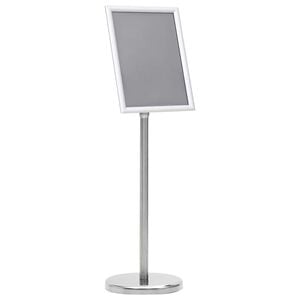 vidaXL Stojak na plakat A4, srebrny, stop aluminium