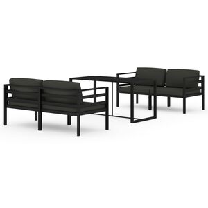 vidaXL 5-cz. zestaw mebli ogrodowych, poduszki, aluminium, antracyt