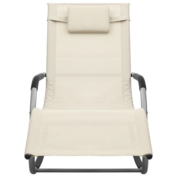 vidaXL Leżak, tworzywo textilene, kremowo-szary