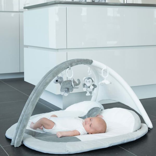 Bo Jungle Mata edukacyjna dla bliźniąt Apple, szara