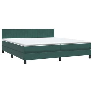 vidaXL Ł&oacute;żko typu Box Spring z materacem Ciemnozielone 180x220 cm