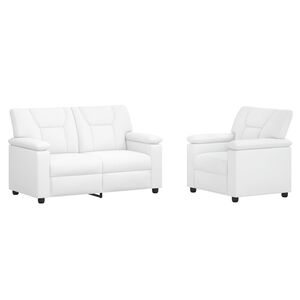 vidaXL Zestaw Sof 2 pcs Biały Ekosk&oacute;ra