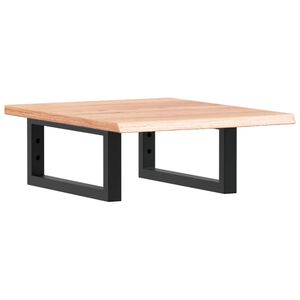 vidaXL P&oacute;łka ścienna pod umywalkę, stal i lite drewno dębowe