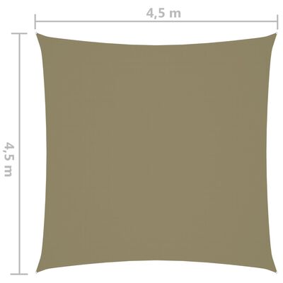 vidaXL Kwadratowy żagiel ogrodowy, tkanina Oxford, 4,5x4,5 m, beżowy