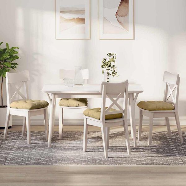 vidaXL Poduszki na siedziska 4 pcs Szary zielony 40 x 40 cm