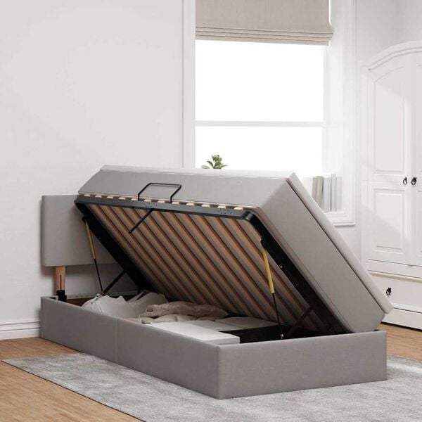 vidaXL Ł&oacute;żko z miejscem na przechowywanie i materacem Ciemnoszary