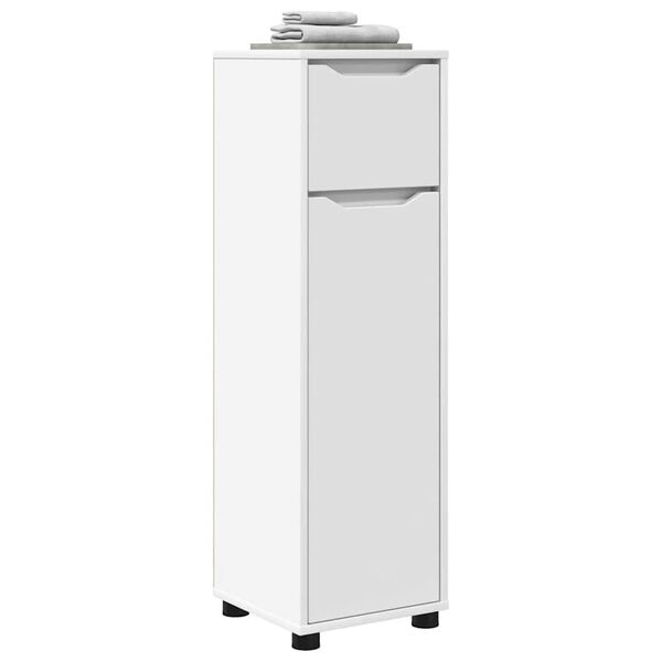 vidaXL Szafka Łazienkowa z szufladą z p&oacute;łką Biały 30,5 x 30 x 101 cm