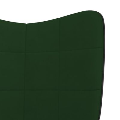 vidaXL Fotel bujany, ciemnozielony, aksamit i PVC
