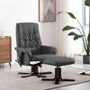 vidaXL Rozkładany fotel masujący z podn&oacute;żkiem, szary, sztuczna sk&oacute;ra