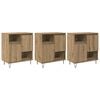 vidaXL Bufet 3 pcs Dąb rzemieślniczy 60 x 35 x 70 cm