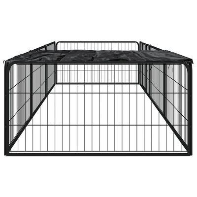 vidaXL Kojec dla psa, 8 panele, czarny, 100x50 cm, stal