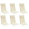 vidaXL Poduszki na krzesła z wysokim oparciem, 6 szt., kremowe, Oxford