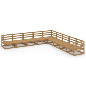 vidaXL 9-cz. zestaw wypoczynkowy do ogrodu, miodowy brąz, sosnowy