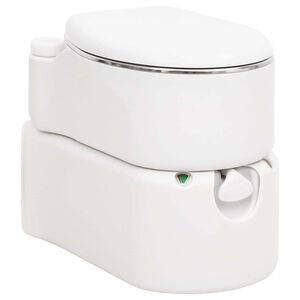 vidaXL Zintegrowana toaleta turystyczna, biała, 24+17 L, HDPE i stal
