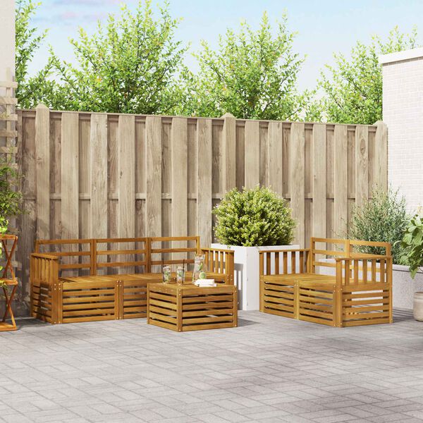 vidaXL Zestawy sof 6 pcs Naturalny Lite Drewno Akacji