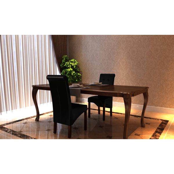 vidaXL Krzesła stołowe, 2 szt., czarne, obite sztuczną sk&oacute;rą