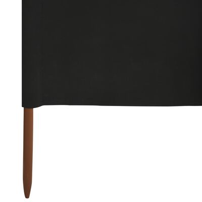 vidaXL Parawan 6-skrzydłowy z tkaniny, 800 x 80 cm, czarny