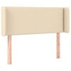 vidaXL Zagł&oacute;wek do ł&oacute;żka z LED, kremowy, 103x16x78/88 cm, tkanina