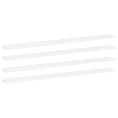 vidaXL Półki na książki, 4 szt., białe, 100x10x1,5 cm, płyta wiórowa