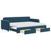 vidaXL Sofa rozsuwana z szufladami, niebieska, 80x200 cm, aksamit