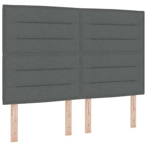 vidaXL Ł&oacute;żko z sprężyną LED Ciemnoszary 140 x 200 cm tkanina