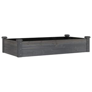 vidaXL Podwyższona rabata z wyści&oacute;łką, szara, 120x60x25 cm, jodła