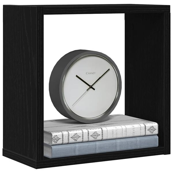 vidaXL Półki ścienne kostki, 2 szt., czarny dąb, 30x15x30 cm