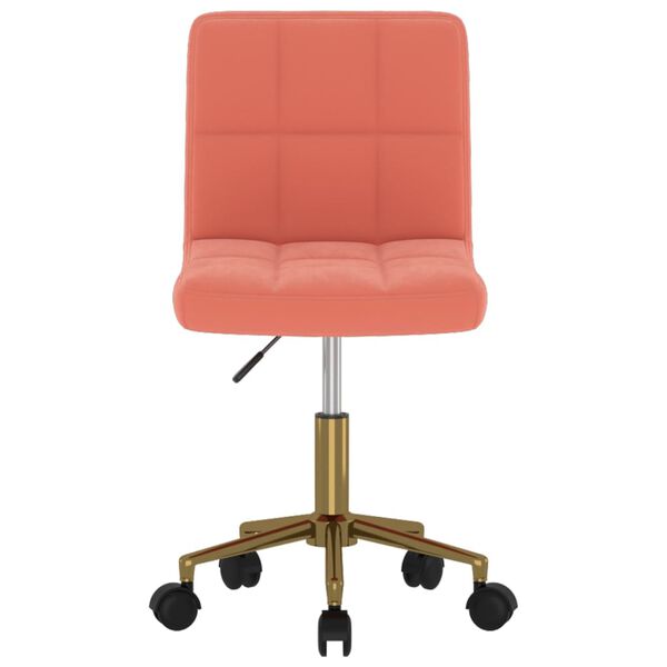 vidaXL Obrotowe krzesło stołowe, r&oacute;żowe, obite aksamitem
