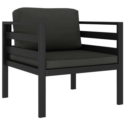 vidaXL Fotel z poduszkami, aluminium, antracytowy