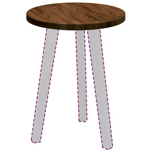 vidaXL Blat stołu Ciemny brąz &Oslash; 40 x 2,5 cm Dąb lite