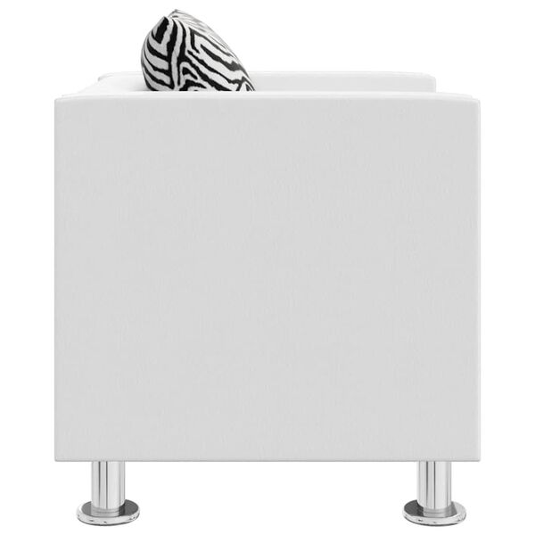 vidaXL Fotel, biały, sztuczna sk&oacute;ra