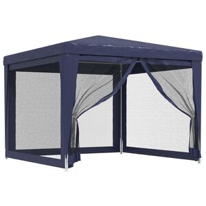 vidaXL Namiot imprezowy z 4 ścianami z siatki, niebieski, 3x3 m, HDPE