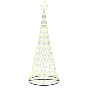 vidaXL Choinka świąteczna LED z podstawą Ciepła biel 250 cm Metal