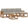 vidaXL Zestaw sof na zewnątrz z poduszką 6 pcs Naturalny i Jasny Szary