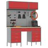 vidaXL Zestaw szafek roboczych z szufladą 8 pcs Czerwony