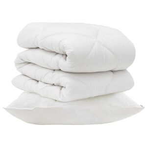 vidaXL Kołdra z poduszką 2 pcs Biały Mikrofibra