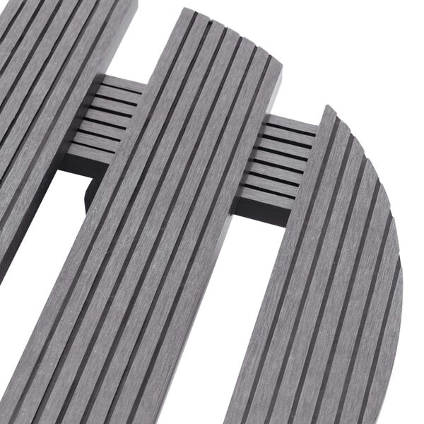 vidaXL Podstawki na k&oacute;łkach pod donice, 4 szt., szare, &Oslash;30x7,5 cm, WPC