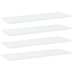 vidaXL P&oacute;łki na książki, 4 szt., białe, 60x20x1,5 cm