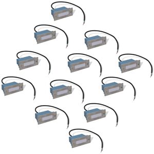 vidaXL Wpuszczane lampki schodowe LED, 12 sztuk, 44x111x56 mm