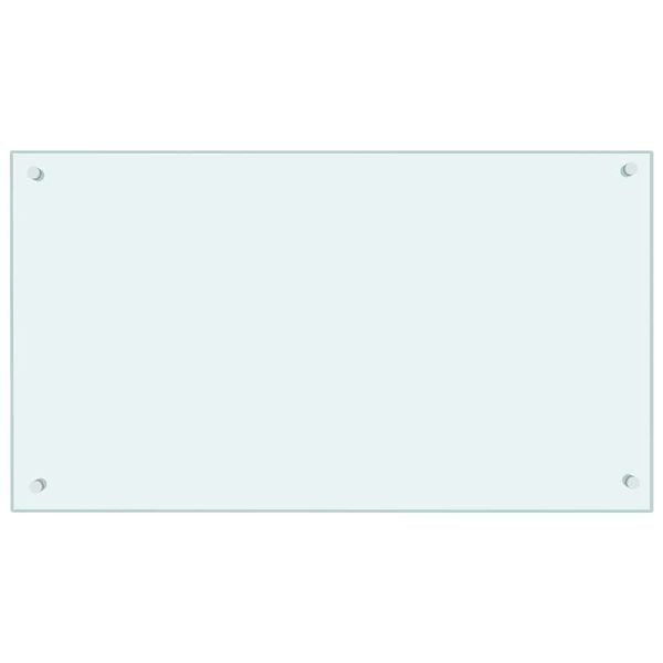 vidaXL Panel ochronny do kuchni, mleczny, 90x50 cm, szkło hartowane