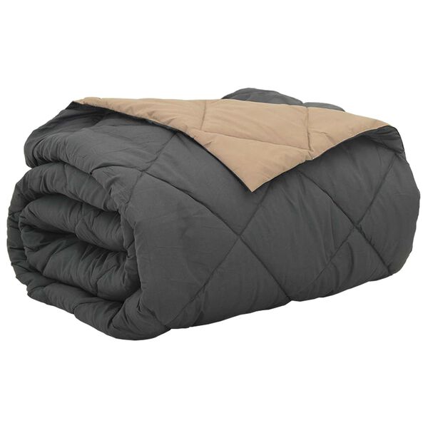 vidaXL Letni Kołdra Antracyt i Taupe 200 x 200 cm Mikrofibra