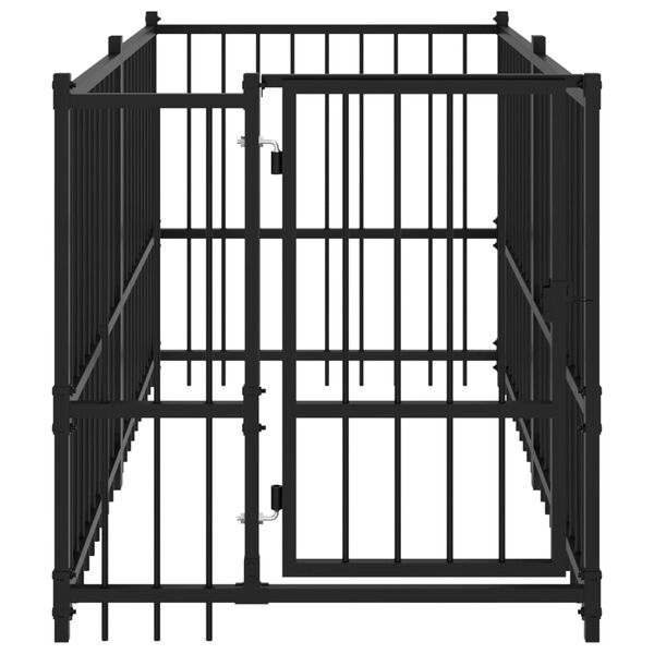 vidaXL Kojec dla psa, czarny, 193,5x97x100 cm, stalowy