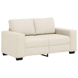 vidaXL Sofa dwuosobowa Beżowy 160 cm Tkanina lniana