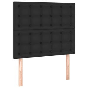 vidaXL Zagł&oacute;wek czarny 80x5x118/128 cm sk&oacute;ra ekologiczna