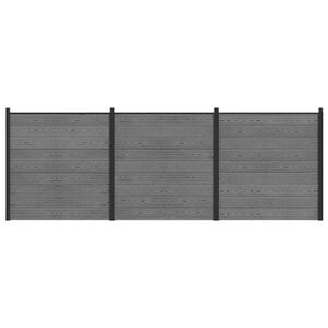 vidaXL Zestaw ogrodzeniowy 526 x 186 cm WPC i aluminium Szary