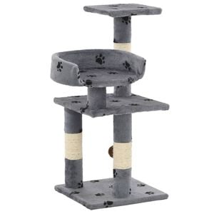 vidaXL Drapak dla kota ze słupkami sizalowymi, 65 cm, szary w łapki