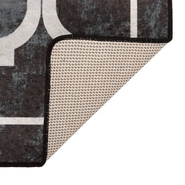 vidaXL Dywan z możliwością prania, czarno-biały, 120x180 cm